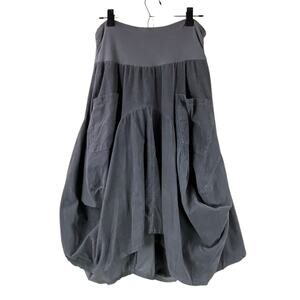 Oizini 100% Cotton Corduroy Skirt Size M Gray Art To Wear